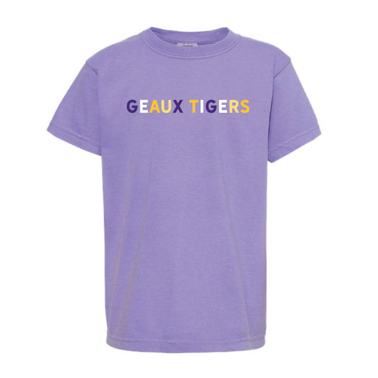 The Geaux Tigers Multi | Youth Violet Tee
