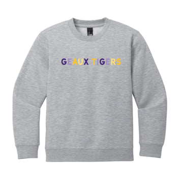 The Geaux Tigers Multi | Youth Light Grey Heather Sweatshirt