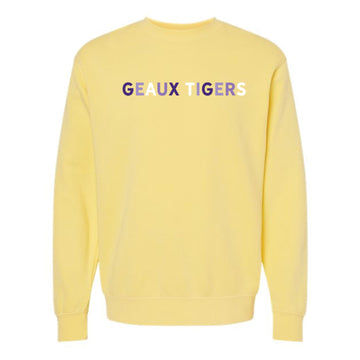 The Geaux Tigers Multi | Pigment Yellow Sweatshirt