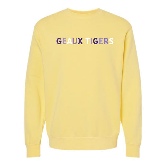 The Geaux Tigers Multi | Pigment Yellow Sweatshirt