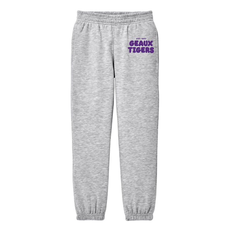 The Geaux Tigers Puff | Youth Light Grey Heather Sweatpants