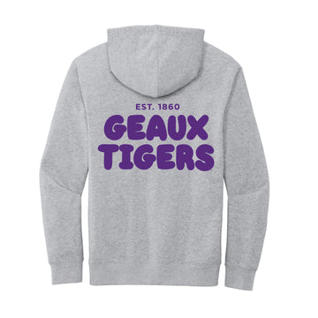 The Geaux Tigers Puff | Youth Light Grey Heather Hoodie