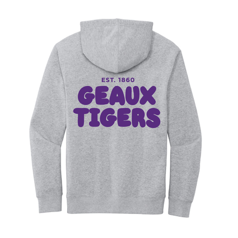 The Geaux Tigers Puff | Youth Light Grey Heather Hoodie
