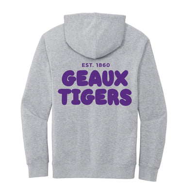 The Geaux Tigers Puff | Light Heather Grey Hoodie