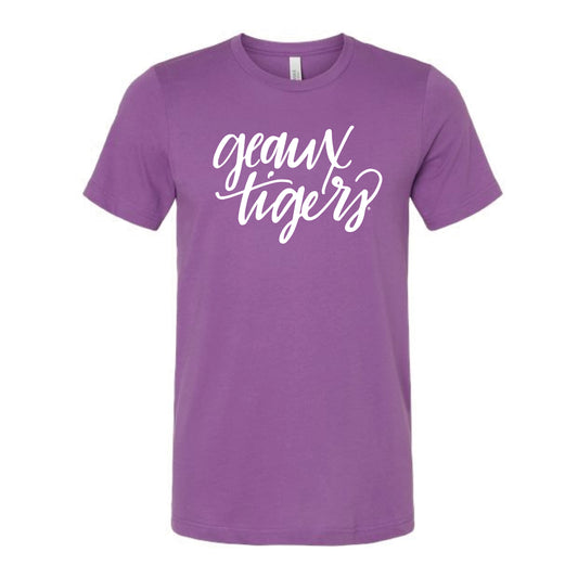 The Geaux Tigers Script | Royal Purple Tee