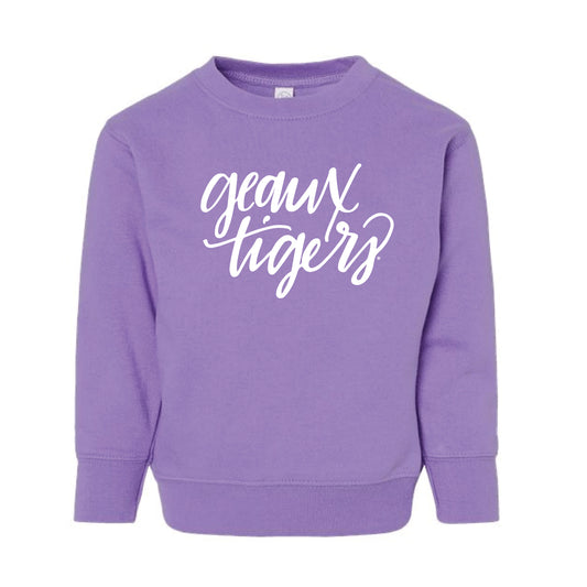 The Geaux Tigers Script | Toddler Lavender Sweatshirt