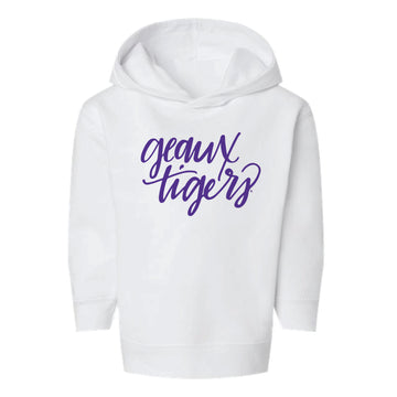 The Geaux Tigers Script | Toddler White Hoodie