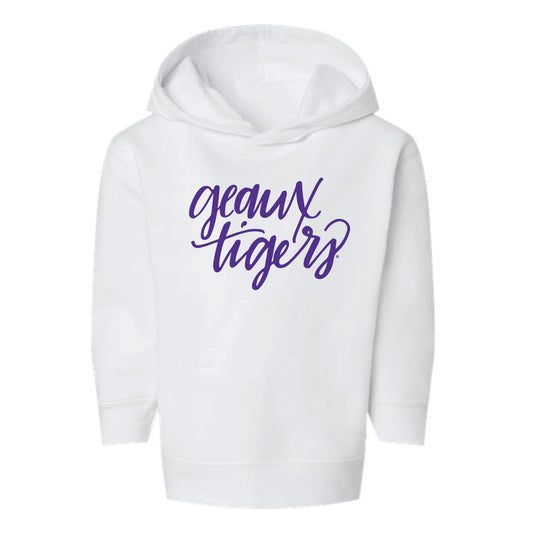 The Geaux Tigers Script | Toddler White Hoodie