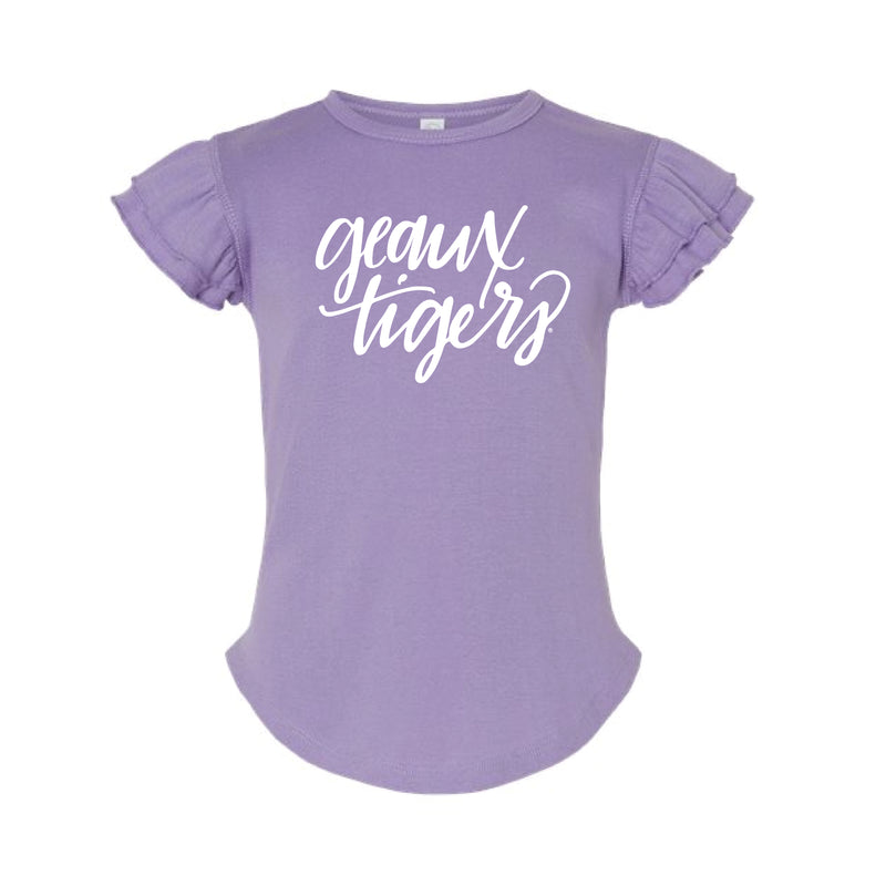 The Geaux Tigers Script | Toddler Lavender Flutter Sleeve Tee