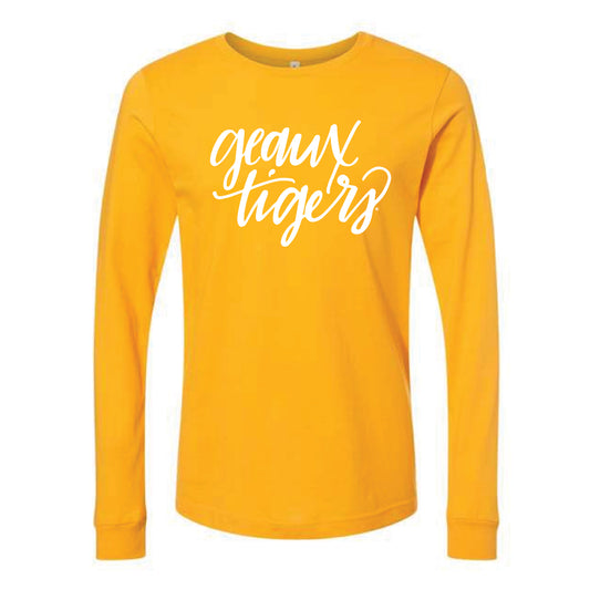 The Geaux Tigers Script | Gold Long Sleeve
