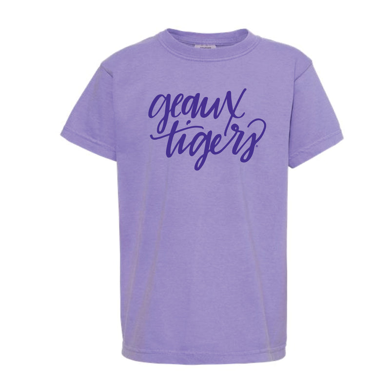 The Geaux Tigers Script | Youth Violet Tee