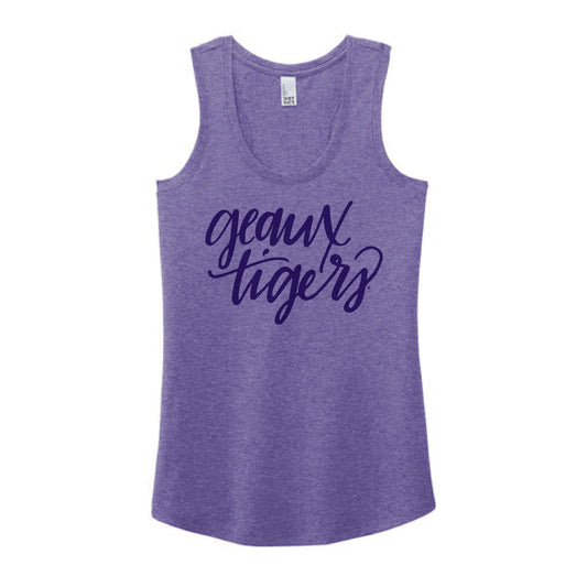The Geaux Tigers Script | Purple Frost Racerback Tank