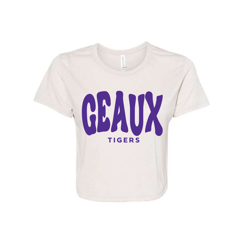 The Geaux Tigers Wavy | Heather Dust Cropped Tee