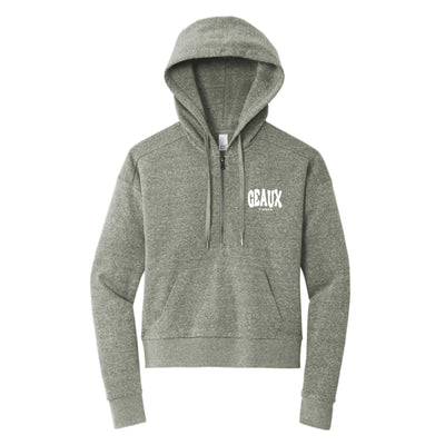The Geaux Tigers Wavy | Grey Frost Zip Up Hooded Sweatshirt