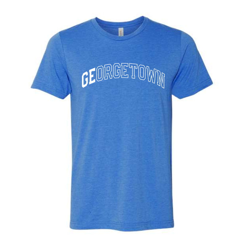 The Georgetown Outline Arch | Adult Heather True Royal Tee