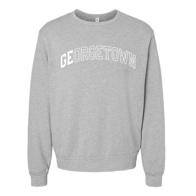 The Georgetown Outline Arch | Adult Athletic Heather Crewneck Sweatshirt