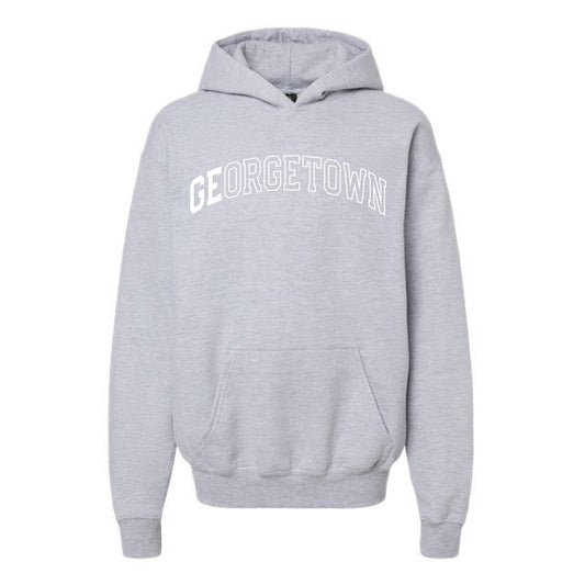 The Georgetown Outline Arch | Youth Sport Grey Hoodie