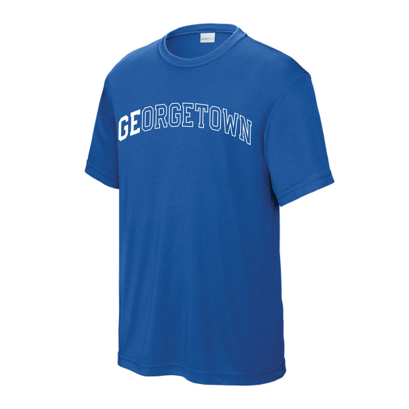 The Georgetown Outline Arch | Youth True Royal Performance Tee