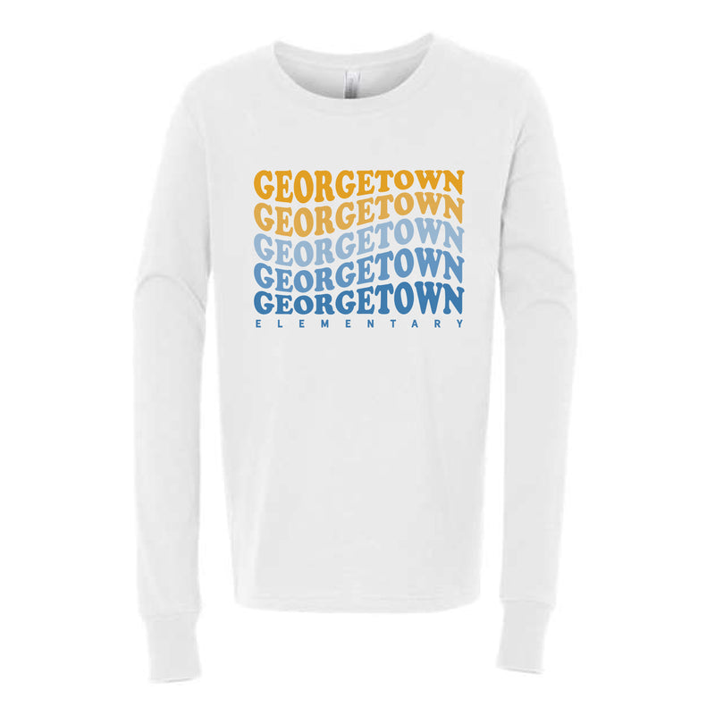 The Georgetown Wavy | Youth White Long Sleeve Tee