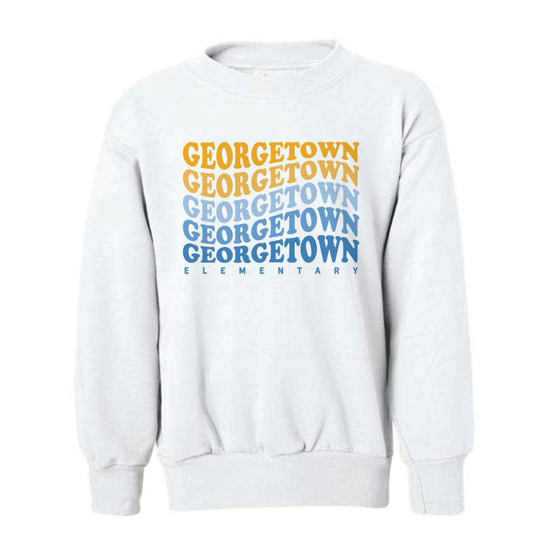 The Georgetown Wavy | Adult White Sweatshirt