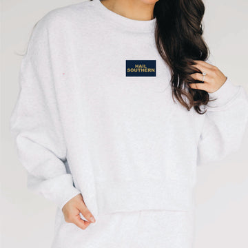 The Becca Boxy Crewneck Hail Southern Woven Label | Ash