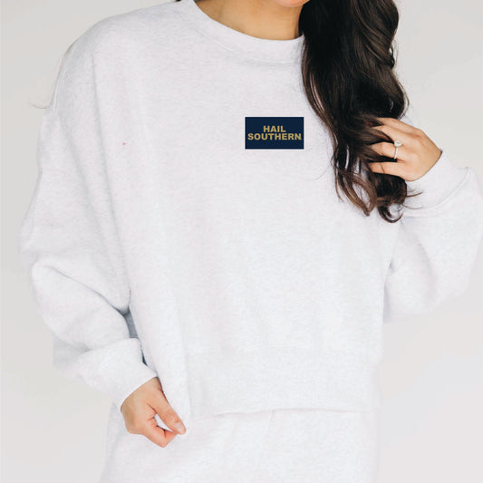 The Becca Boxy Crewneck Hail Southern Woven Label | Ash