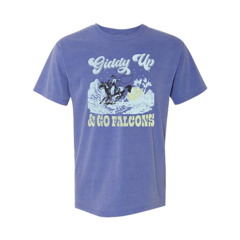 The Giddy Up & Go Falcons | Adult Periwinkle Tee