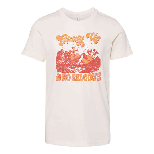 The Giddy Up & Go Falcons | Youth Natural Tee