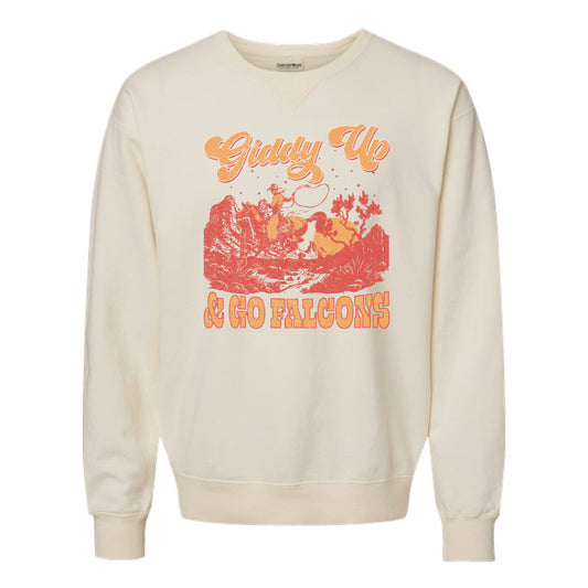 The Giddy Up & Go Falcons | Adult Parchment Crewneck Sweatshirt