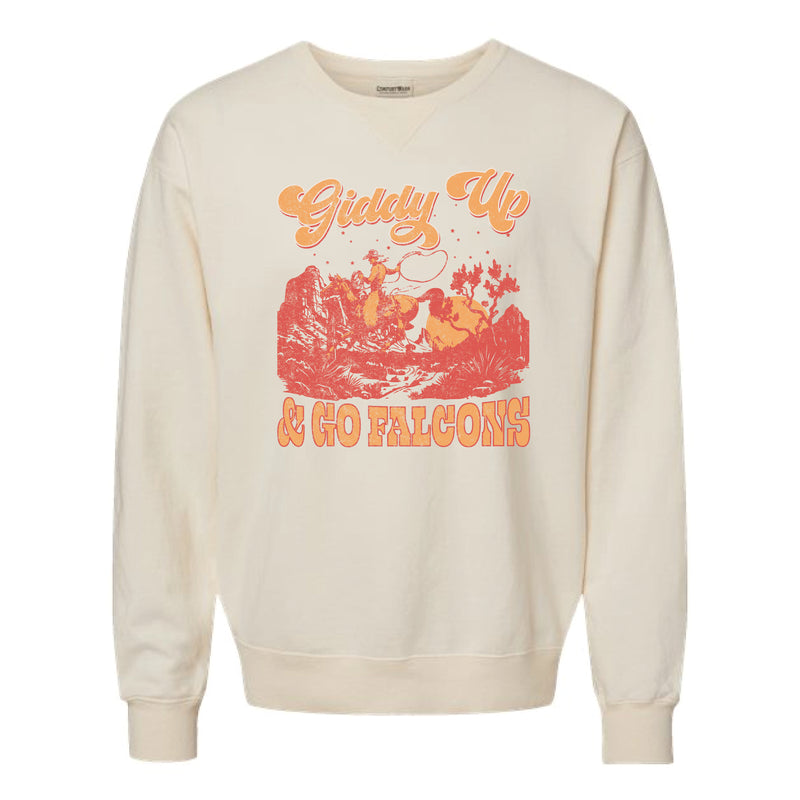 The Giddy Up & Go Falcons | Adult Parchment Crewneck Sweatshirt