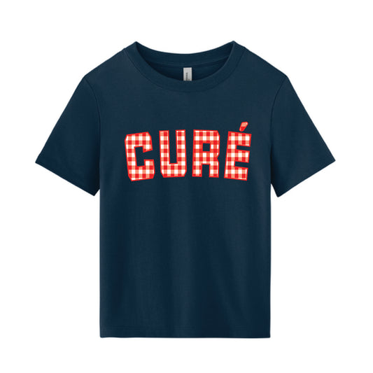 The Gingham Cure' | Adult Navy Boxy Tee