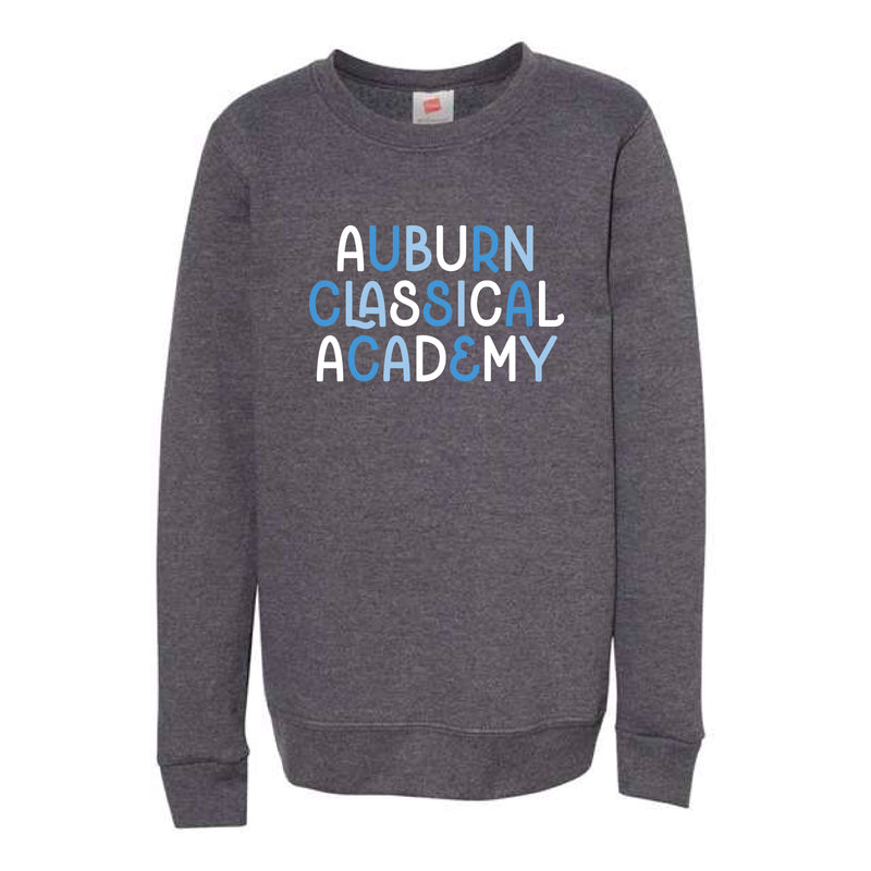 The Girly ACA Multi | Charcoal Heather Youth Crewneck