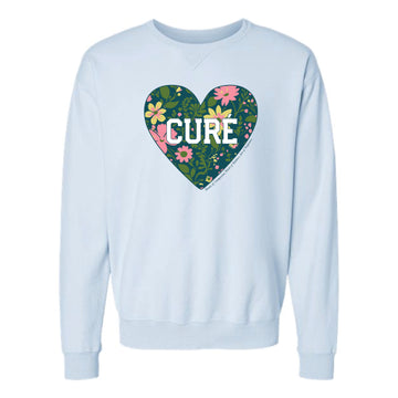The Girly Cure' of Ars Heart | Adult Soothing Blue Fleece Crew