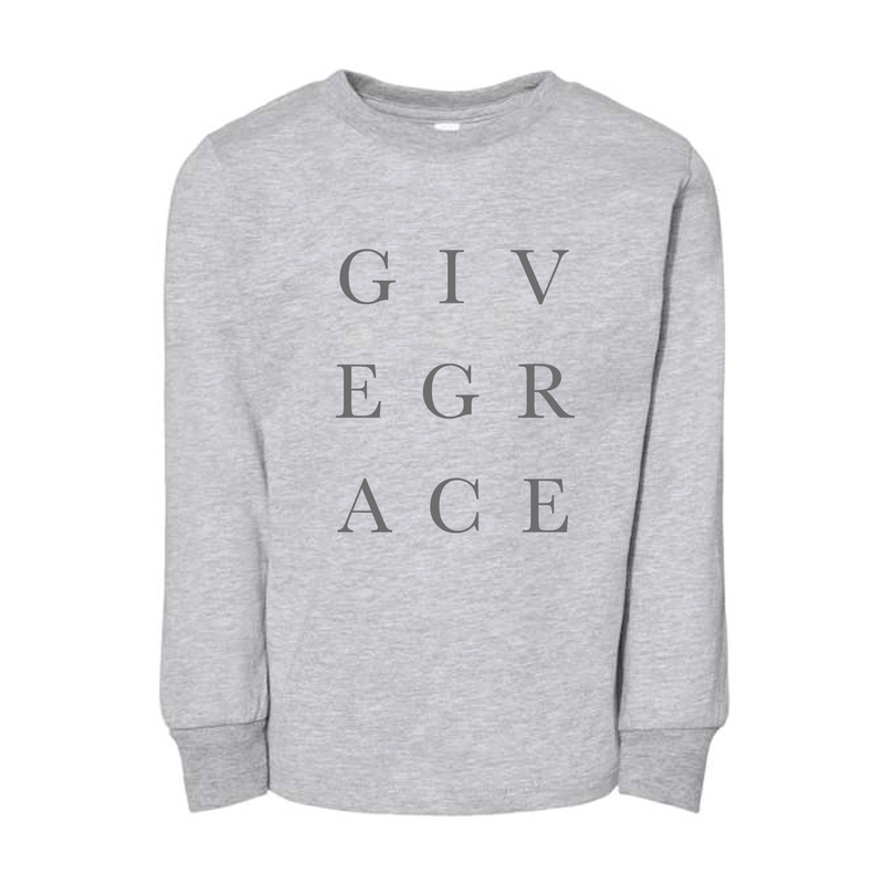 The Give Grace | Athletic Heather Toddler Long Sleeve Tee