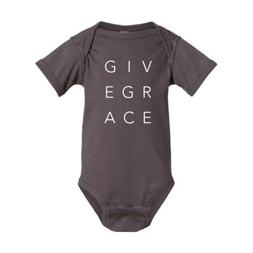 The Give Grace Original | Infant Charcoal Onesie