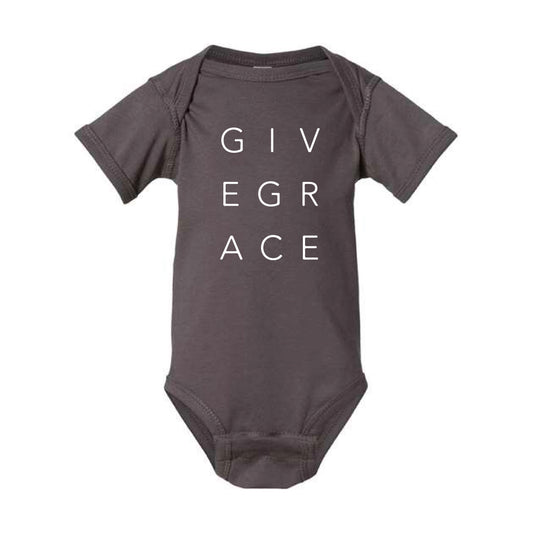 The Give Grace Original | Infant Charcoal Onesie