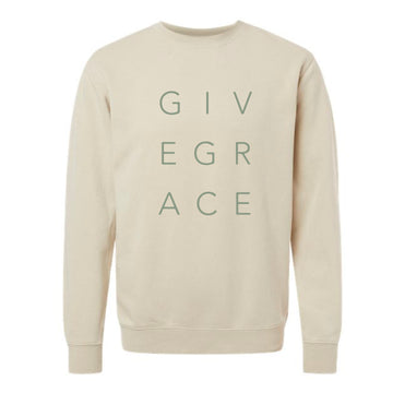 The Give Grace Original | Adult Pigment Ivory Crewneck Sweatshirt