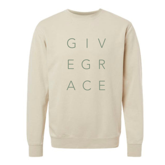 The Give Grace Original | Adult Pigment Ivory Crewneck Sweatshirt