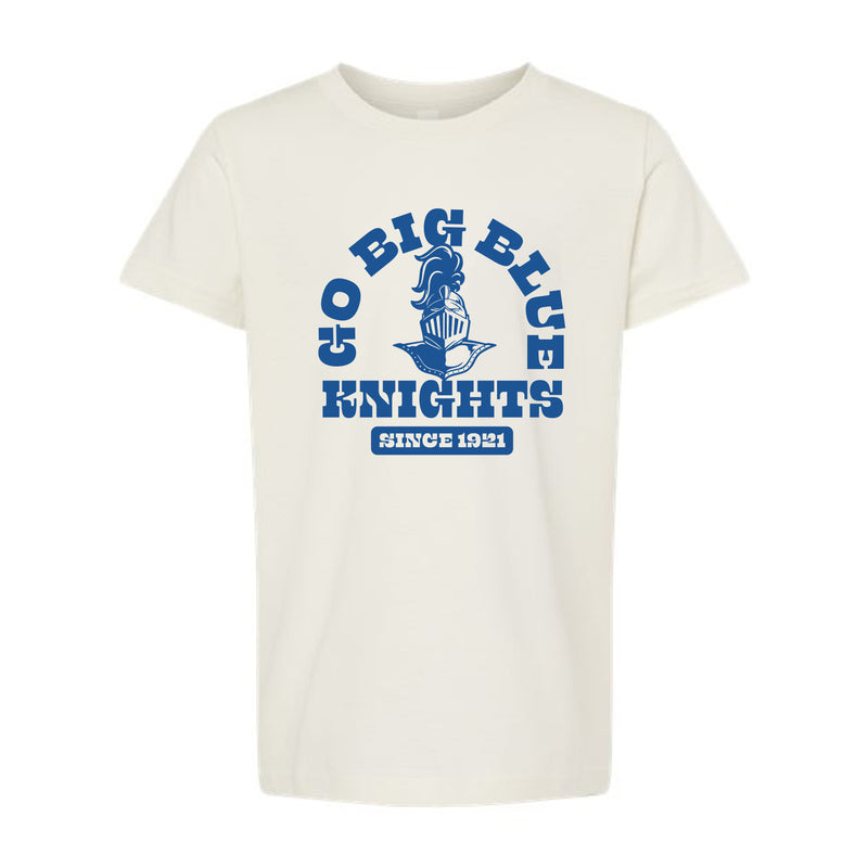 The Go Big Blue Arch | Vintage White Youth Tee