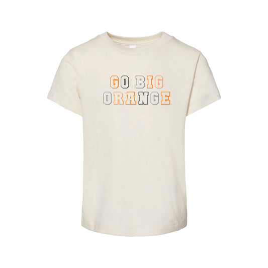 The Go Big Orange Block | Toddler Natural Tee