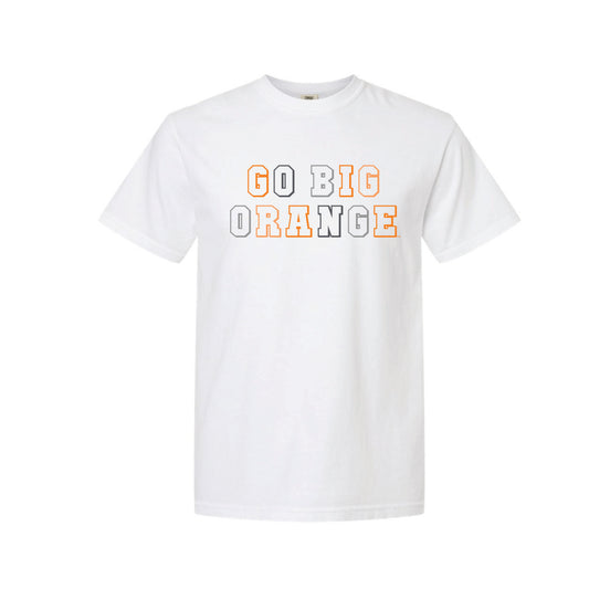 The Go Big Orange Block | Adult White Tee