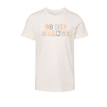 The Go Big Orange Block | Youth Vintage White Tee