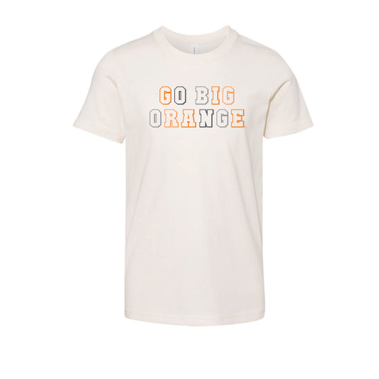 The Go Big Orange Block | Youth Vintage White Tee