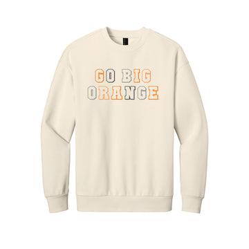 The Go Big Orange Block | Adult Griege Sweatshirt