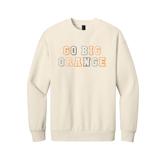 The Go Big Orange Block | Adult Griege Sweatshirt