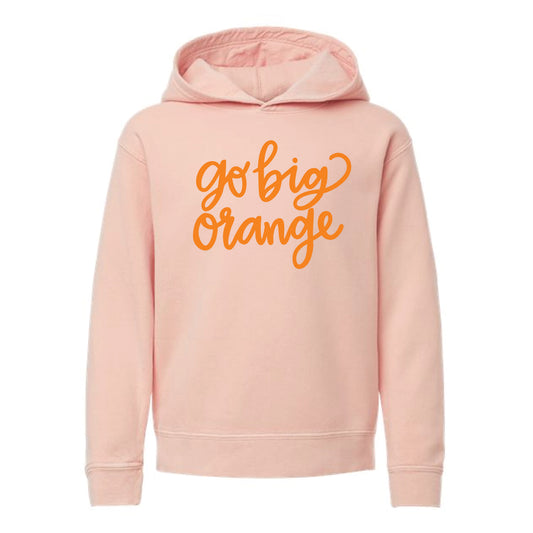 The Go Big Orange Cursive | Youth Peachy Hoodie