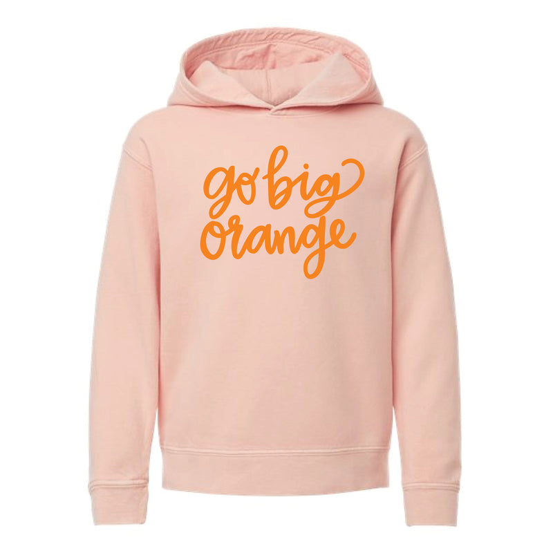 The Go Big Orange Cursive | Youth Peachy Hoodie