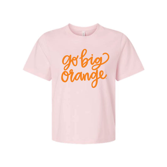 The Go Big Orange Cursive | Soft Pink Tee