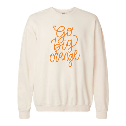The Go Big Orange Script | Ivory Sweatshirt
