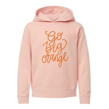 The Go Big Orange Script | Youth Peachy Hoodie